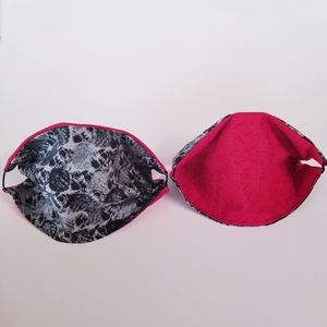 Black Grey Red Face mask -  Reversible